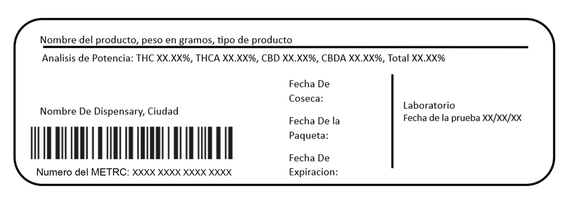 Etiqueta de Pre-Roll Mejorado — Compact Label Sample